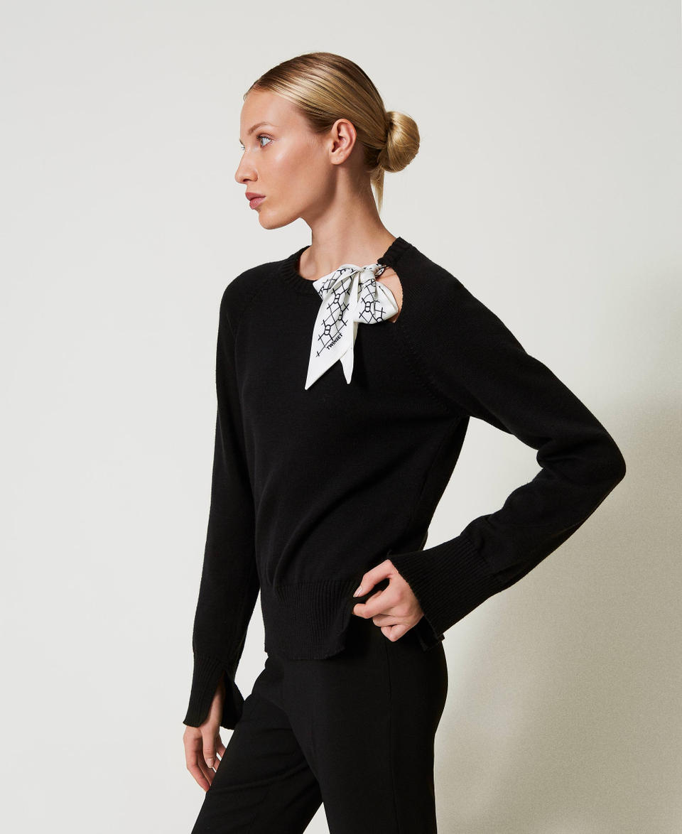 Twin Set Maglia con foulard logato Comprare a buon mercato