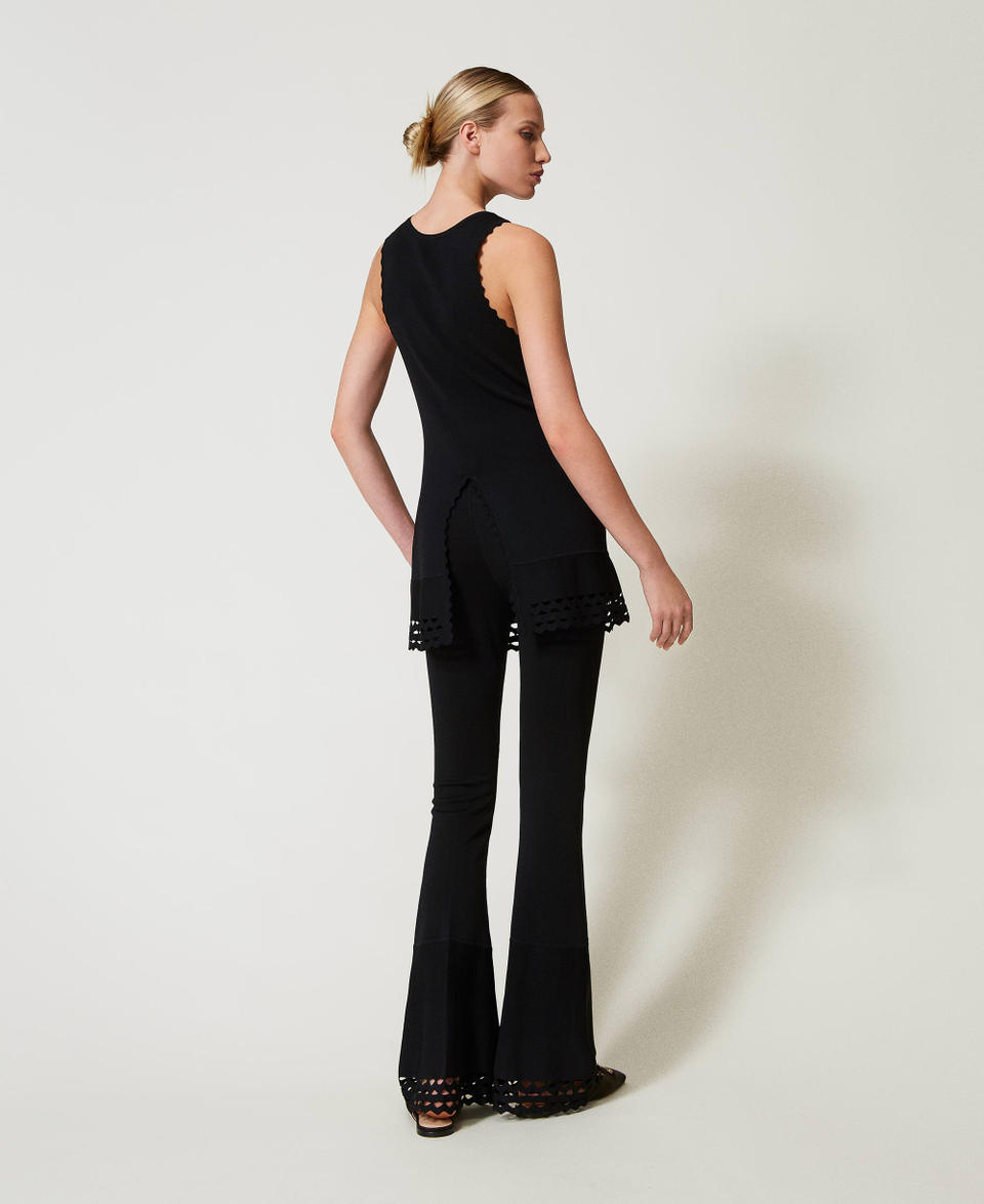 Twin Set Pantaloni flare con motivo geometrico Grande vendita