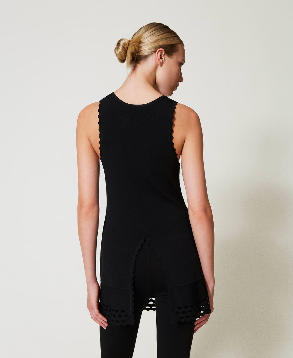 Twin Set Top doppio uso in maglia con trafori Flash Sale