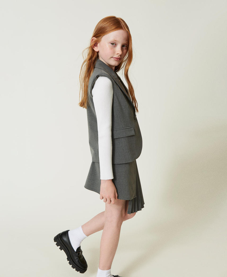 Twin Set Gilet monopetto in flanella Smaltimento dello stoccaggio