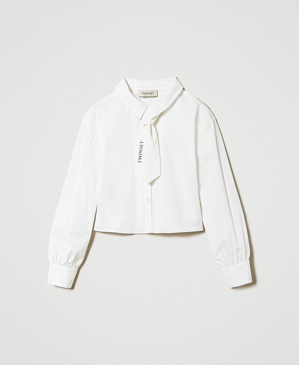 Twin Set Camicia in popeline con cravatta Offerta migliore