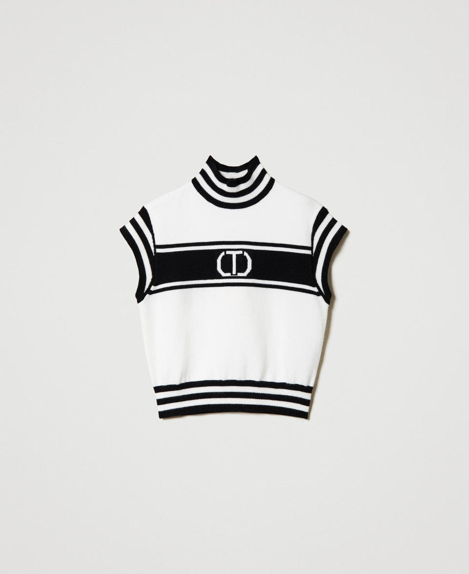 Twin Set Maglia lupetto con Oval T jacquard Liquidazione
