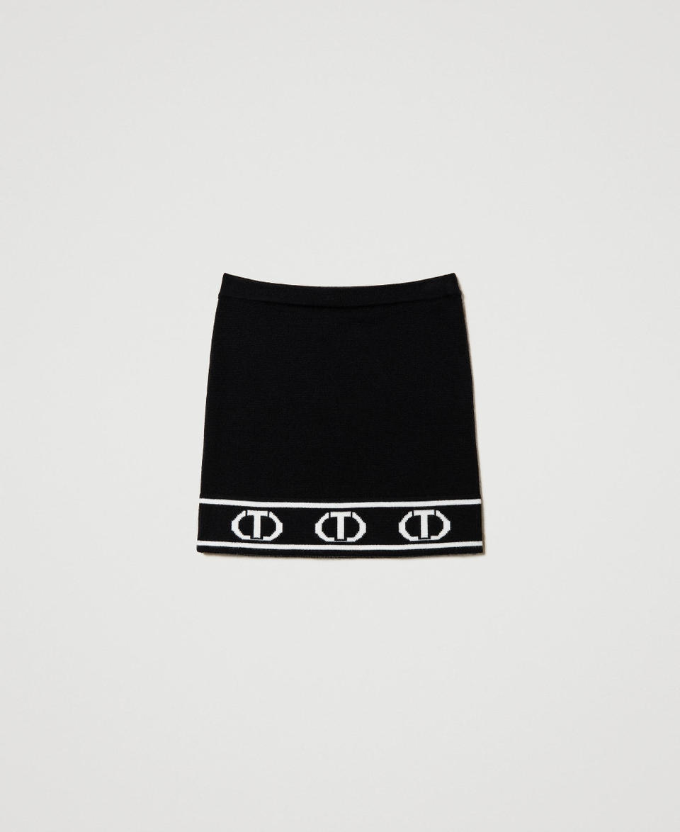 Twin Set Gonna corta in maglia con Oval T jacquard Comprane uno, ottenene uno gratis