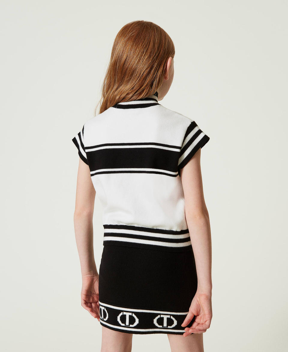 Twin Set Gonna corta in maglia con Oval T jacquard Comprane uno, ottenene uno gratis