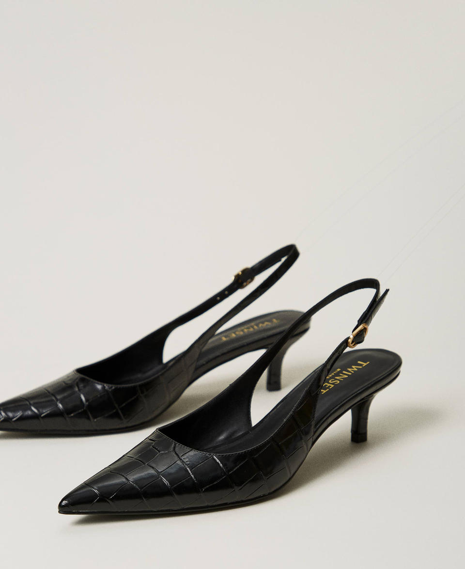 Twin Set Décolleté sling back a stampa cocco Offerta settimanale