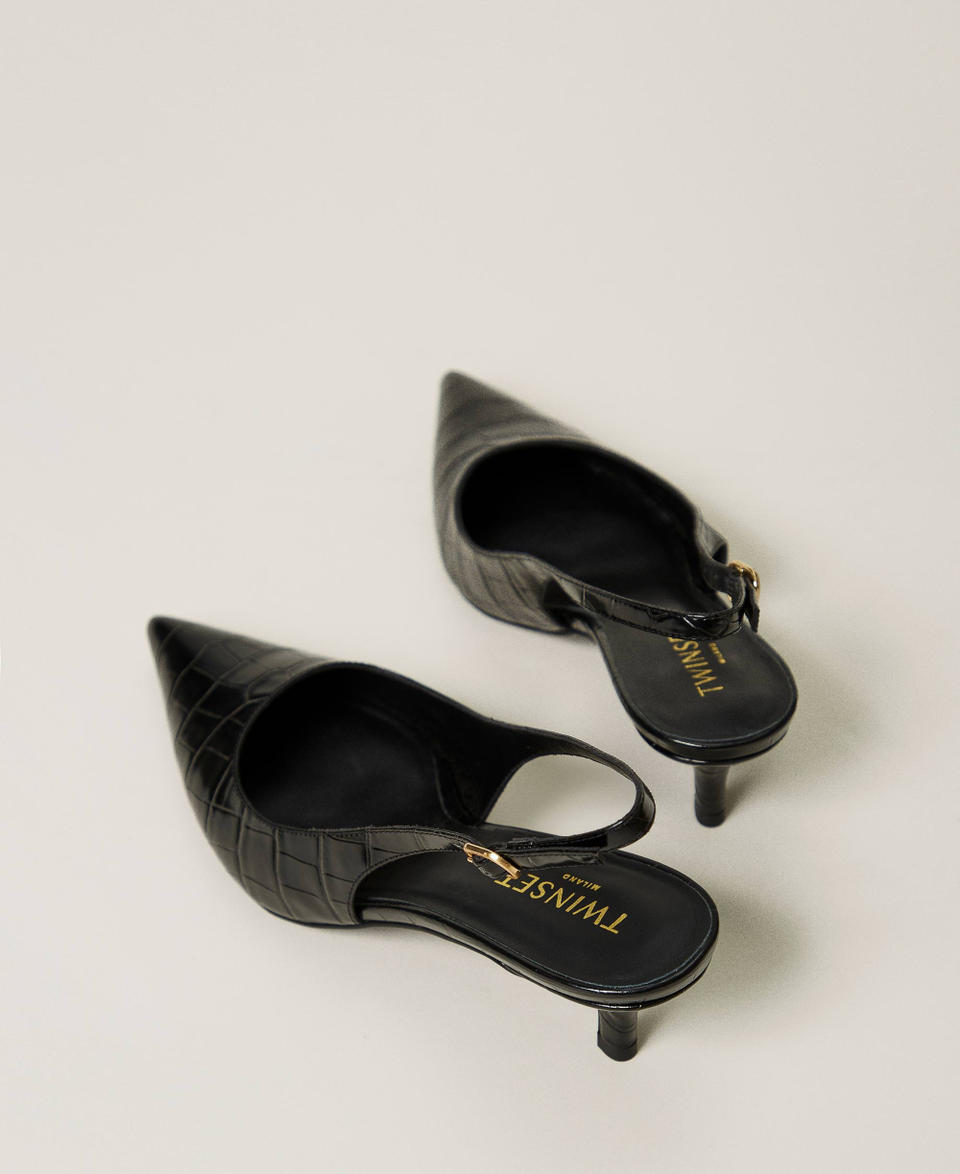 Twin Set Décolleté sling back a stampa cocco Offerta settimanale