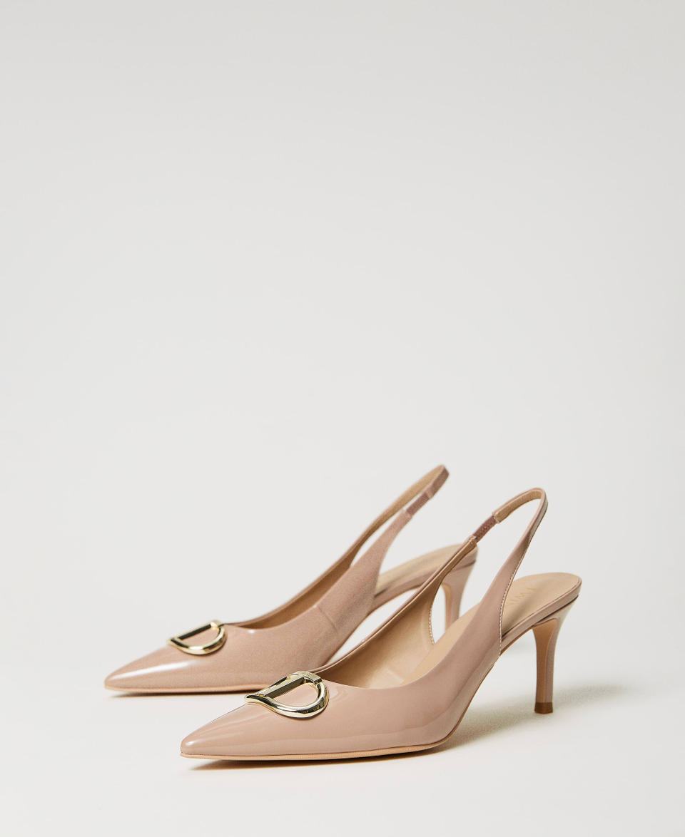 Twin Set Décolleté sling back in vernice Promozione temporanea
