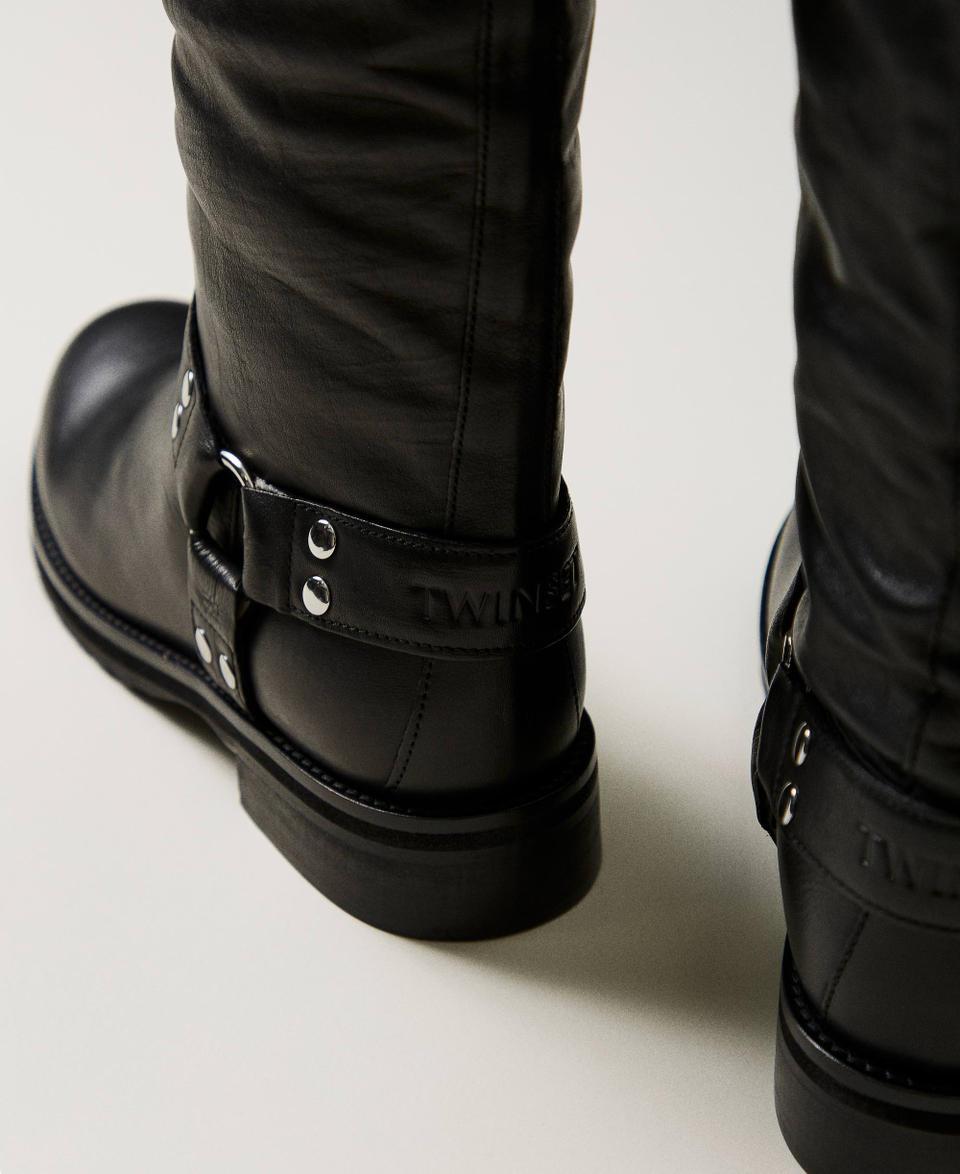 Twin Set Stivali biker 'Darcy' in pelle con cinturini Only for today