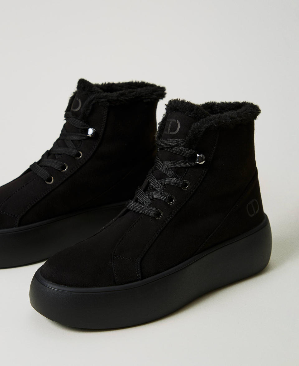 Twin Set Sneakers alta con faux fur Offerta speciale della fabbrica