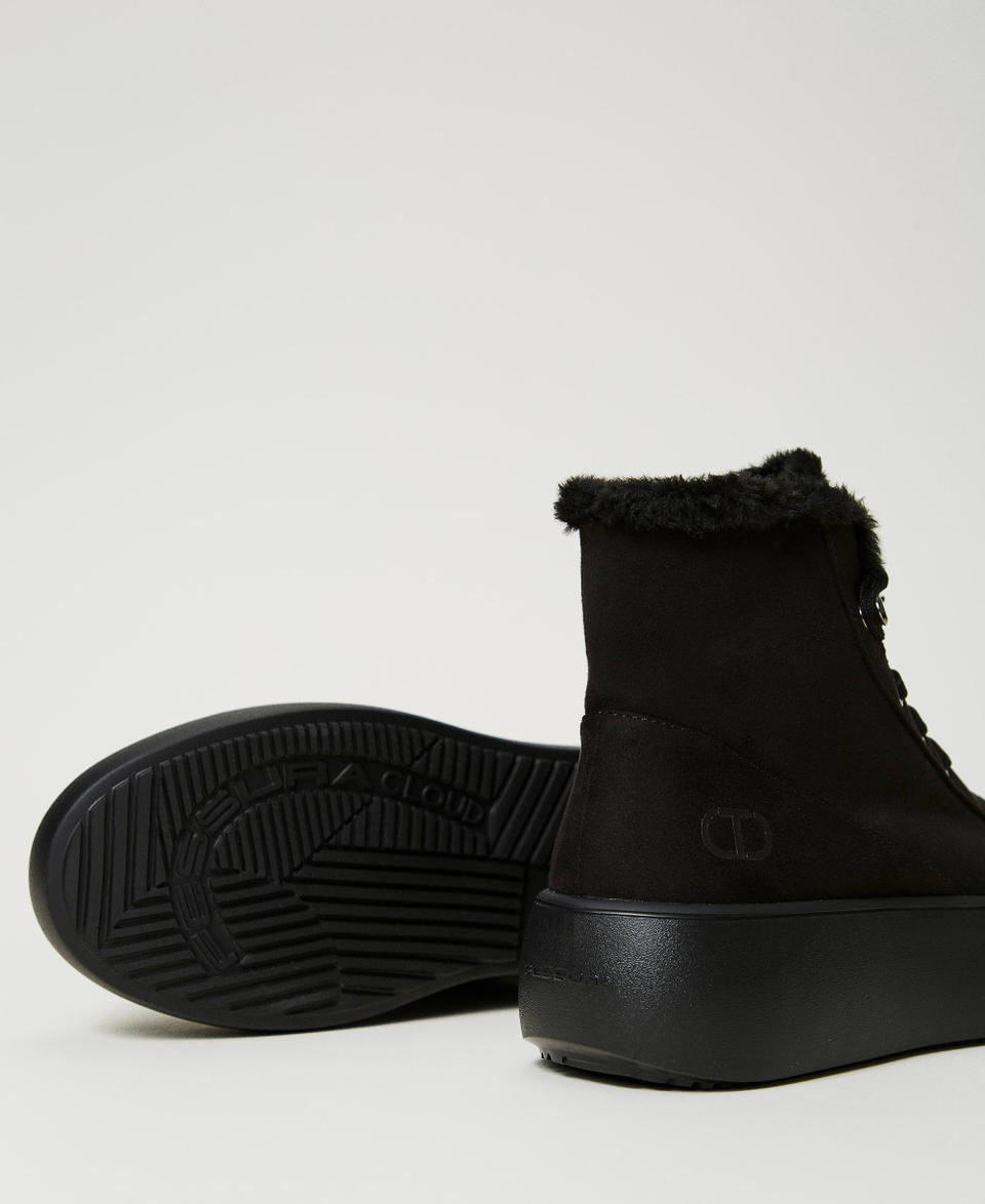 Twin Set Sneakers alta con faux fur Offerta speciale della fabbrica