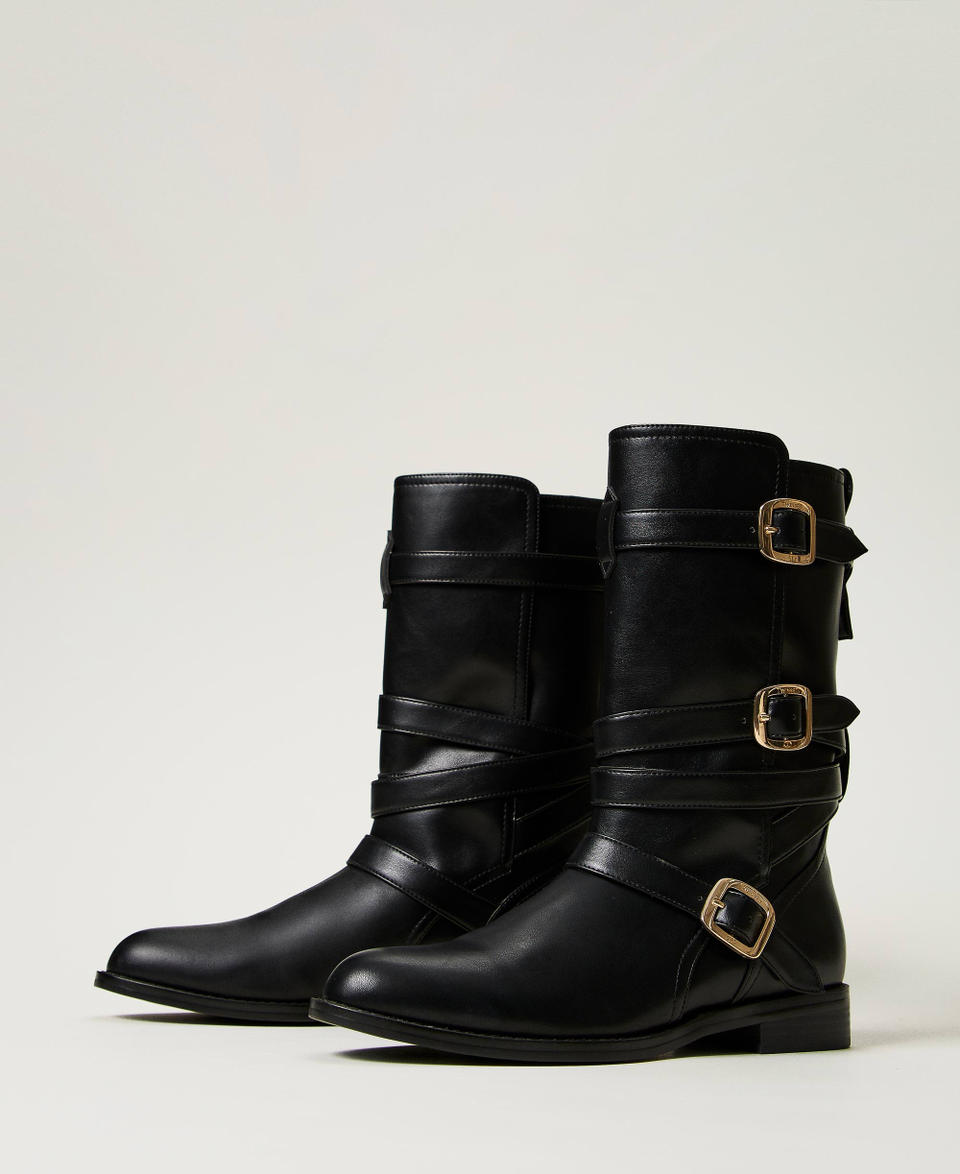 Twin Set Stivali biker con cinturini In Linea
