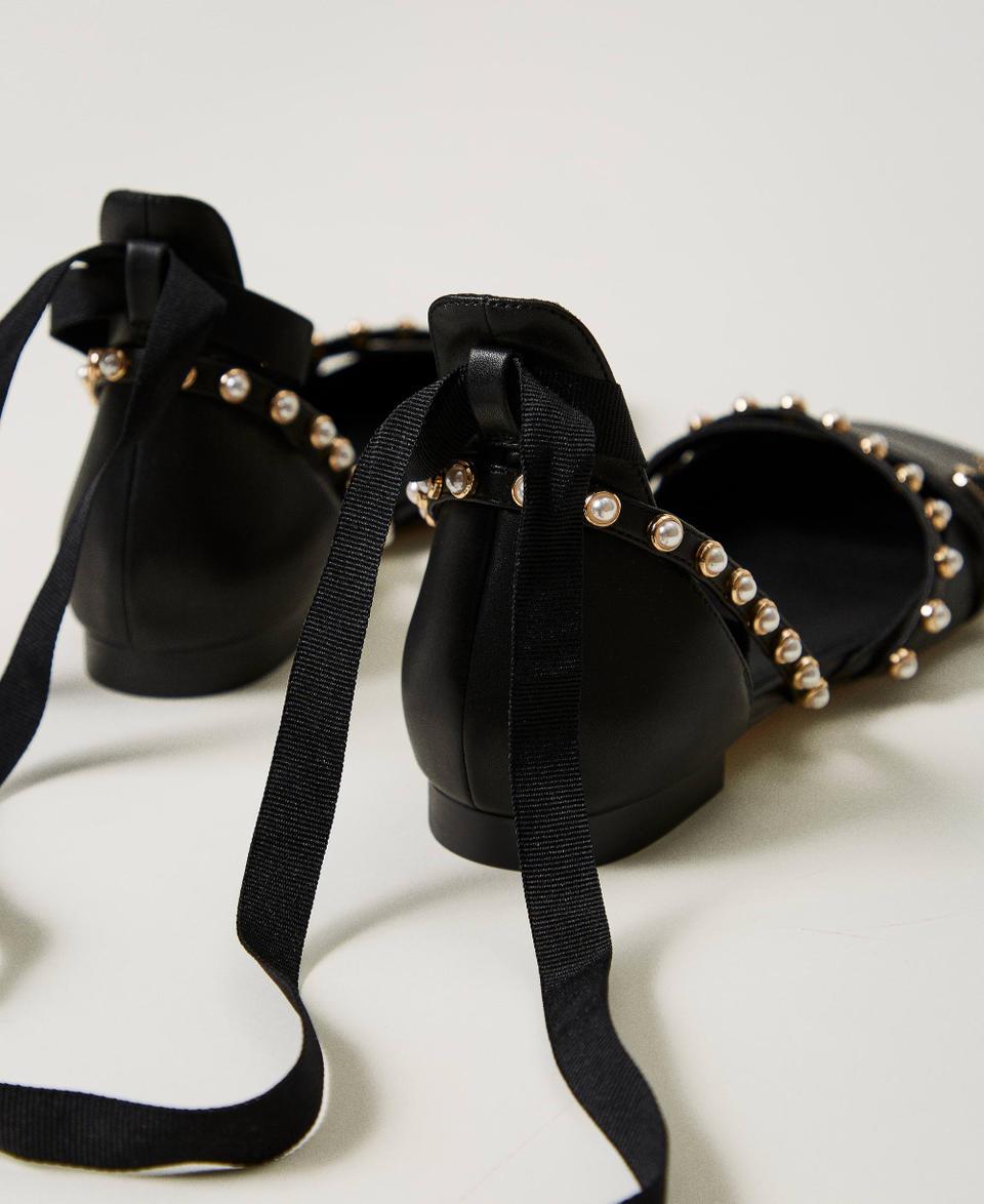 Twin Set Ballerine con perle e nastri Negozi Online