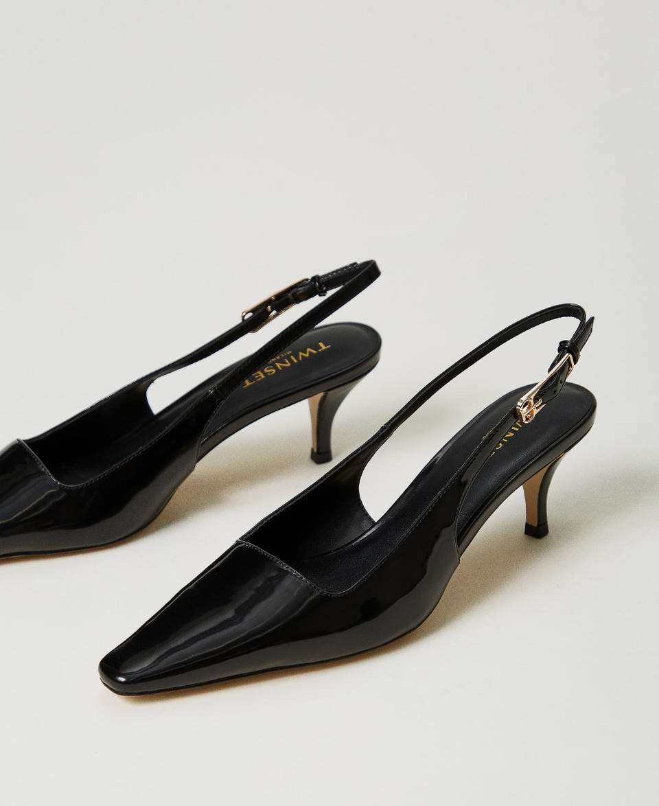 Twin Set Décolleté sling back in vernice Consegna Veloce