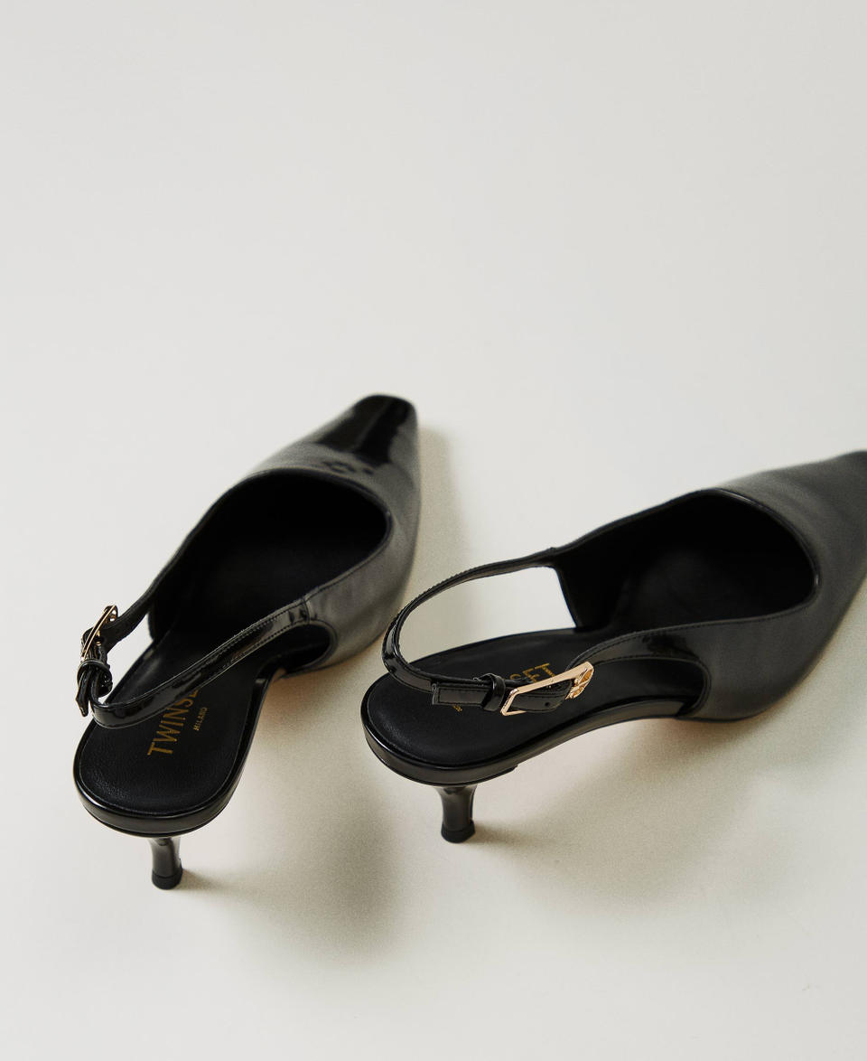 Twin Set Décolleté sling back in vernice Consegna Veloce