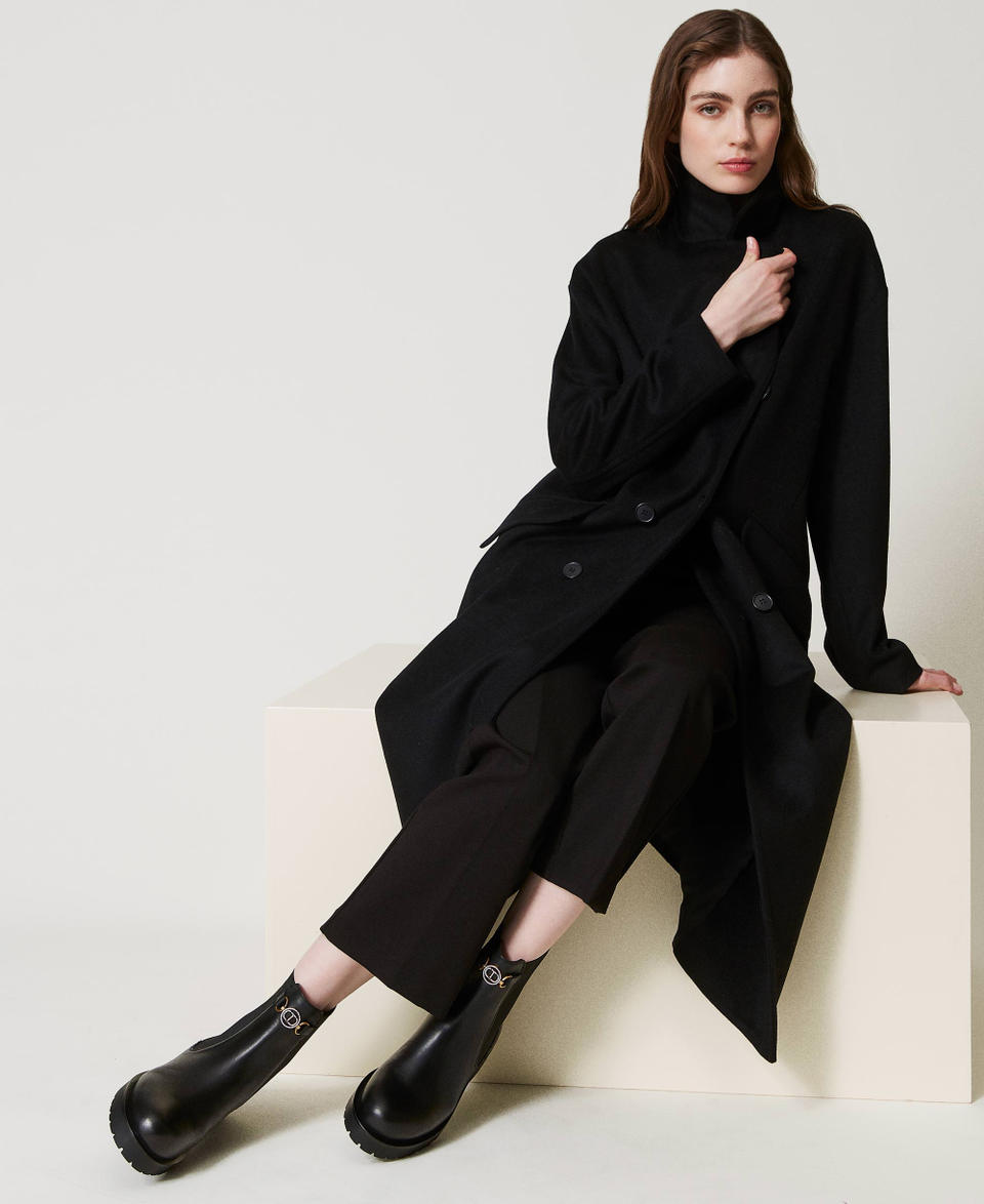 Twin Set Stivali chelsea in pelle con Oval T Affare Del Giorno