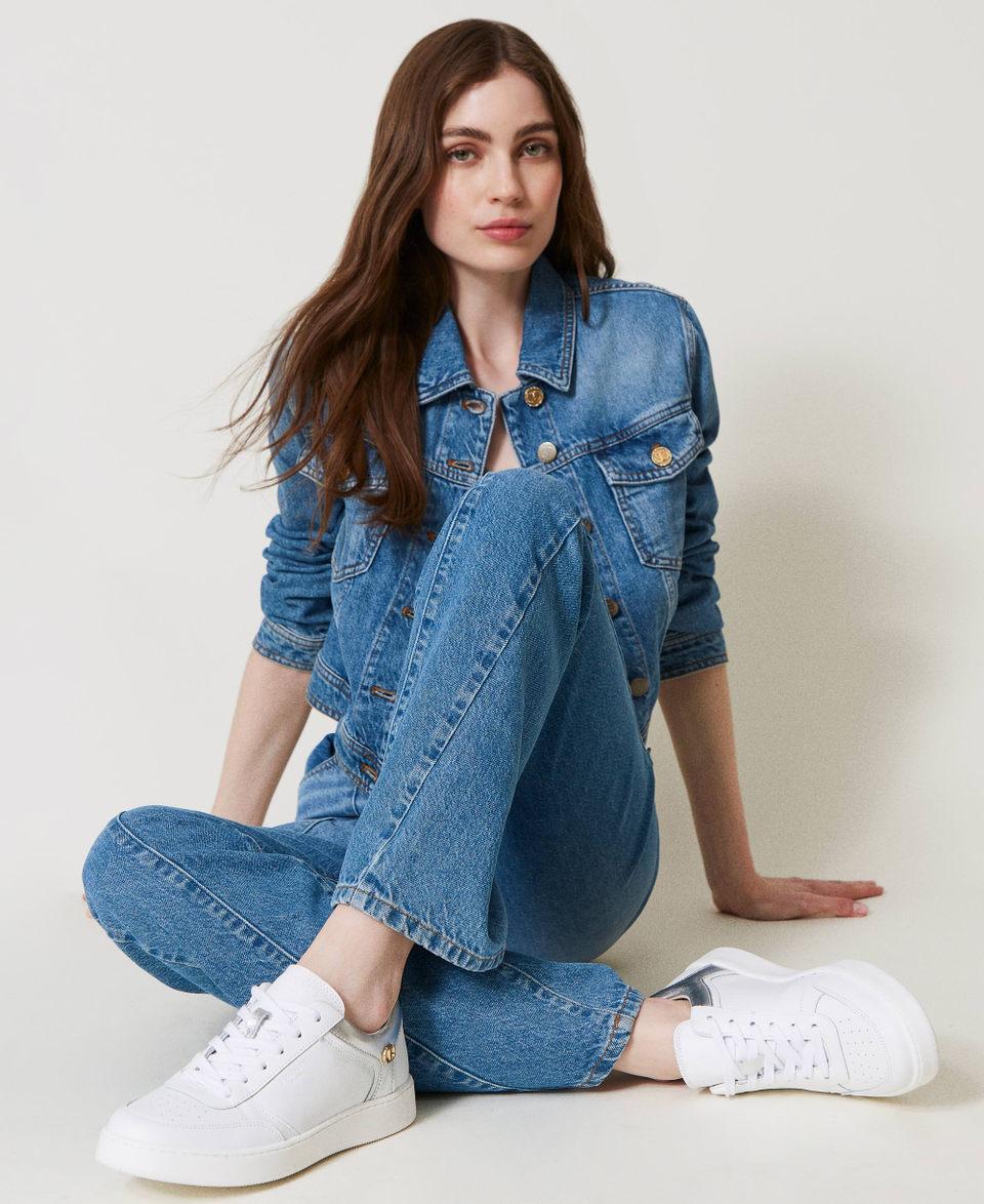 Twin Set Sneakers in pelle con inserti laminati Sottocosto
