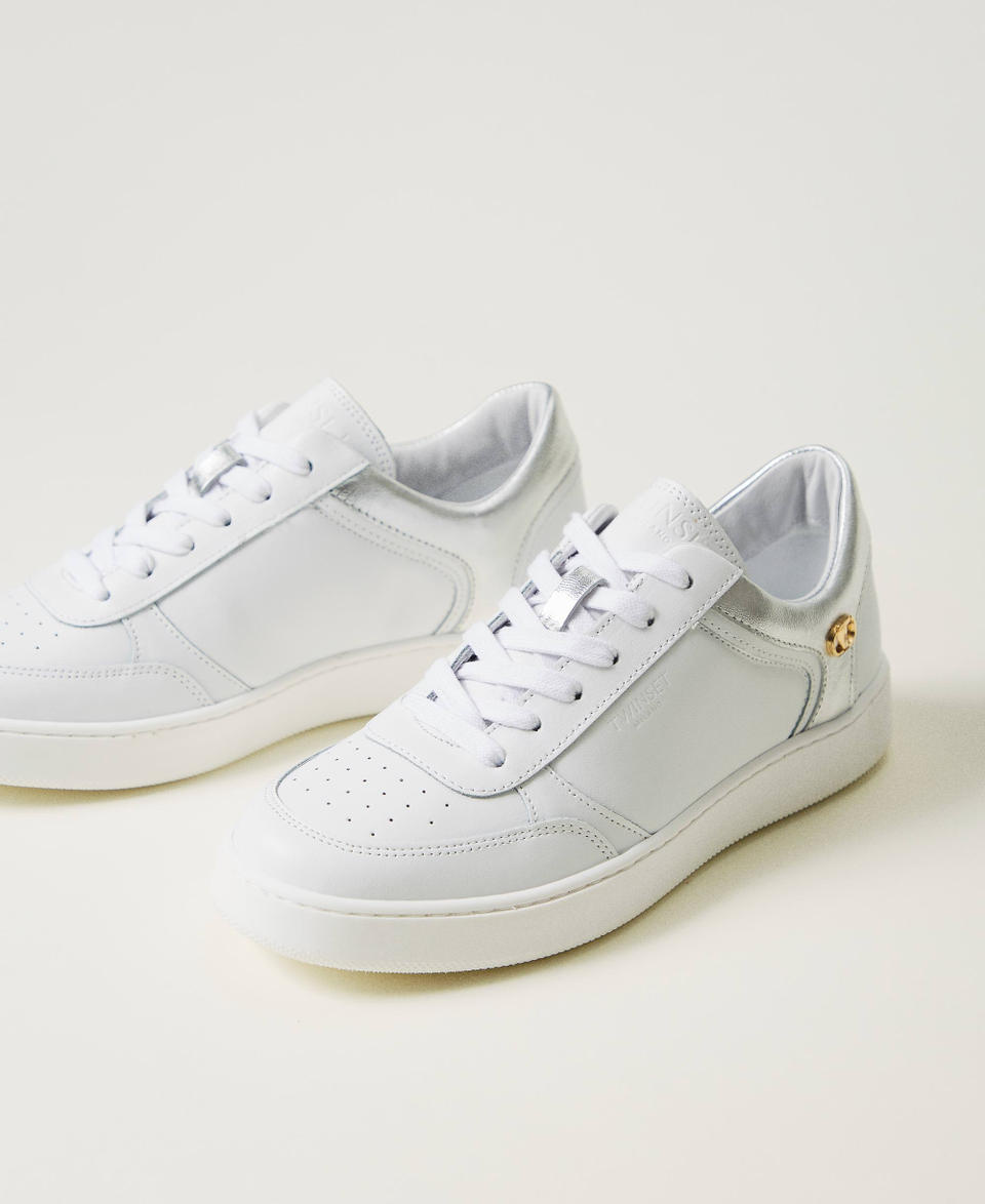 Twin Set Sneakers in pelle con inserti laminati Sottocosto