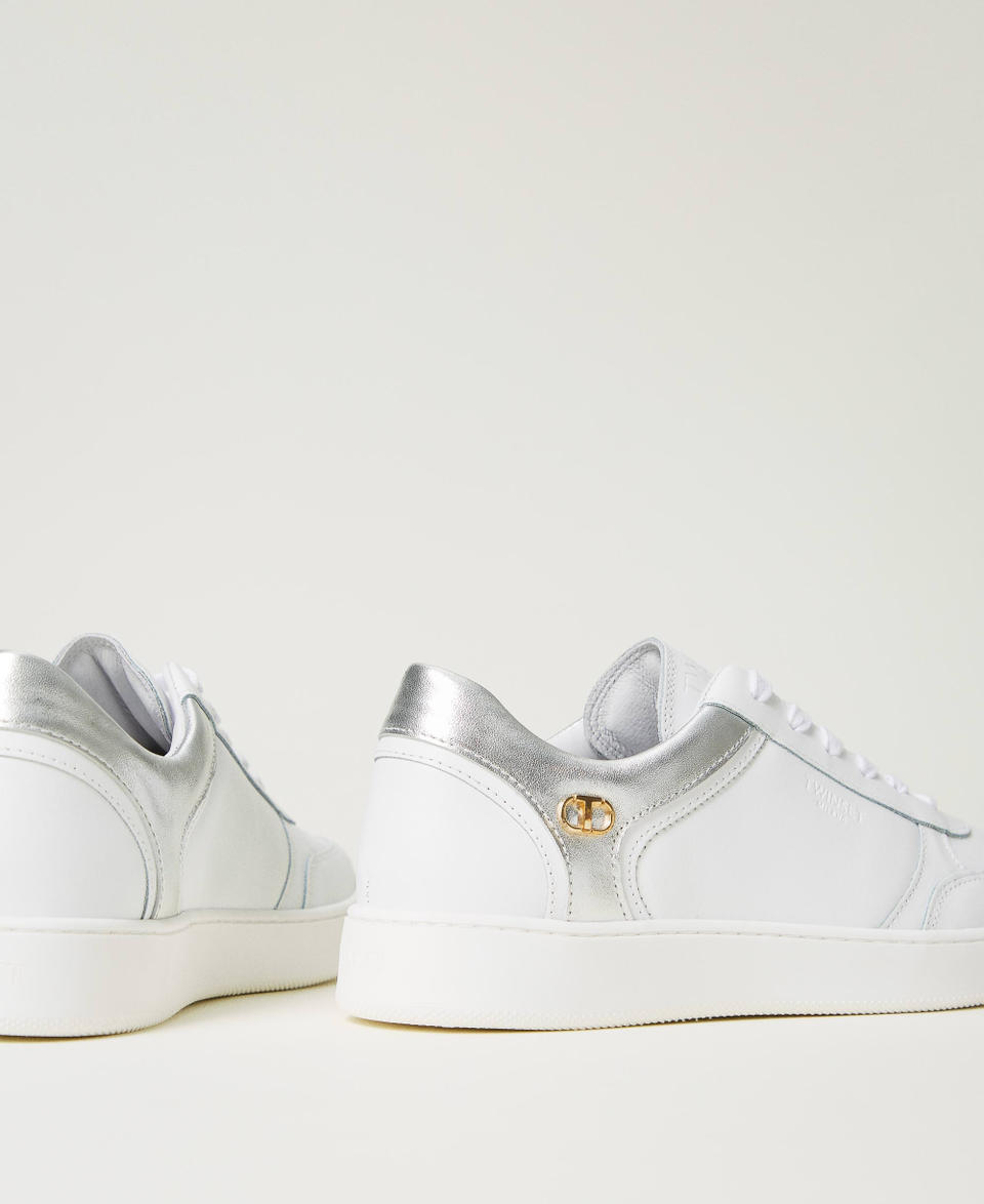 Twin Set Sneakers in pelle con inserti laminati Sottocosto