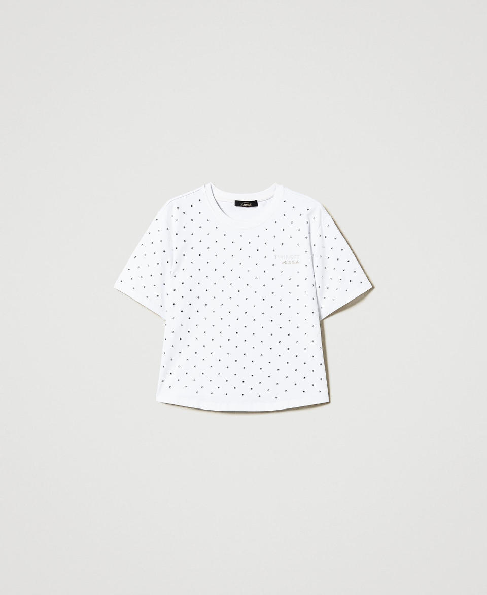 Twin Set T-shirt boxy con strass Sconto