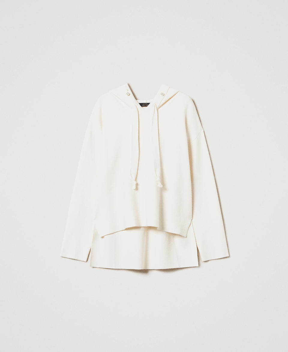 Twin Set Maglia con cappuccio e perle Offerta