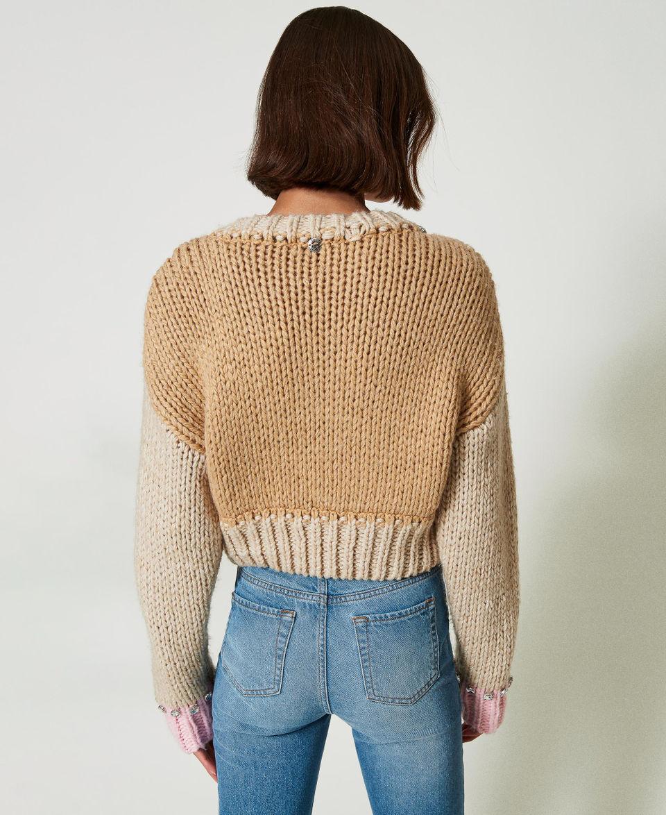 Twin Set Maglia color block con ricami a mano Outlet