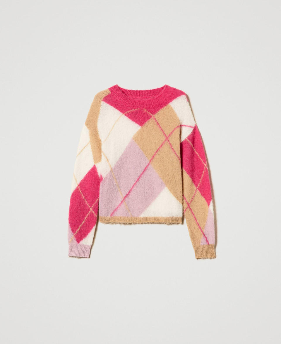 Twin Set Maglia jacquard argyle in misto lana In Vendita