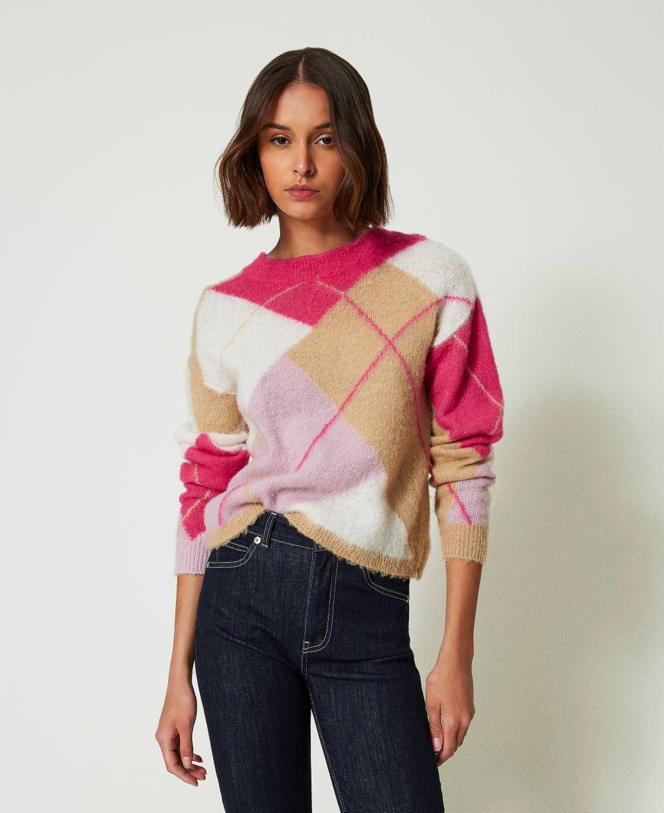 Twin Set Maglia jacquard argyle in misto lana In Vendita