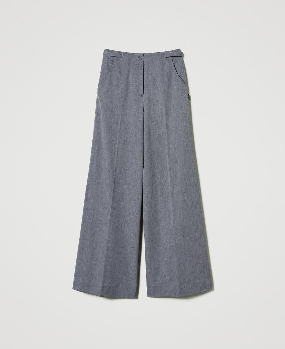 Twin Set Pantaloni a palazzo MYFO con ricamo Saldi