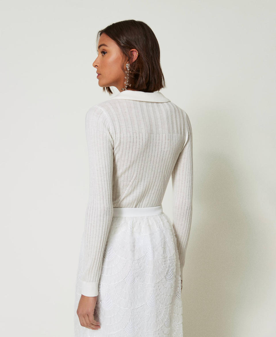 Twin Set Maglia a coste con ricamo Offerte