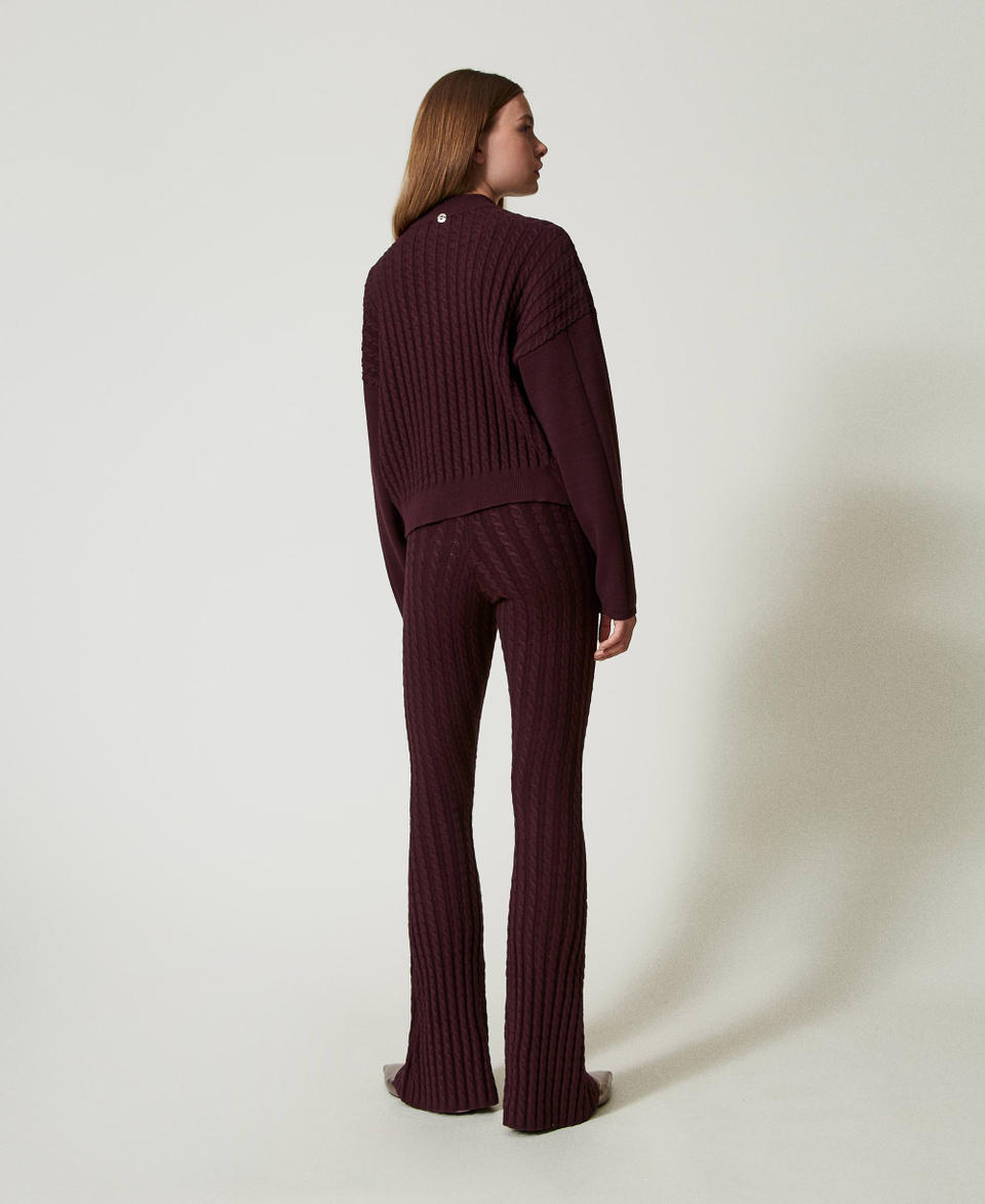 Twin Set Pantaloni flare in maglia a trecce Vendita Calda