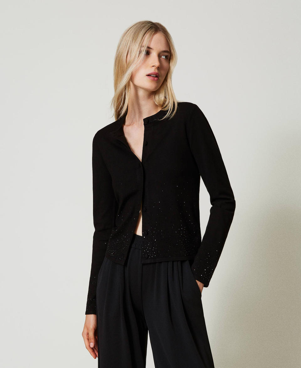 Twin Set Cardigan con strass in dégradé Negozio online di fabbrica