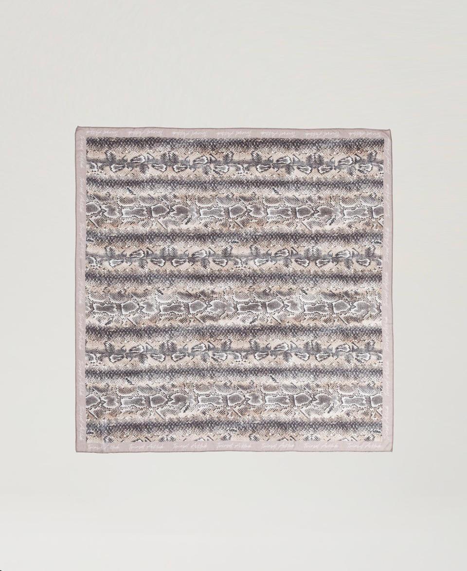 Twin Set Kefiah in georgette con stampa snake Nuovo