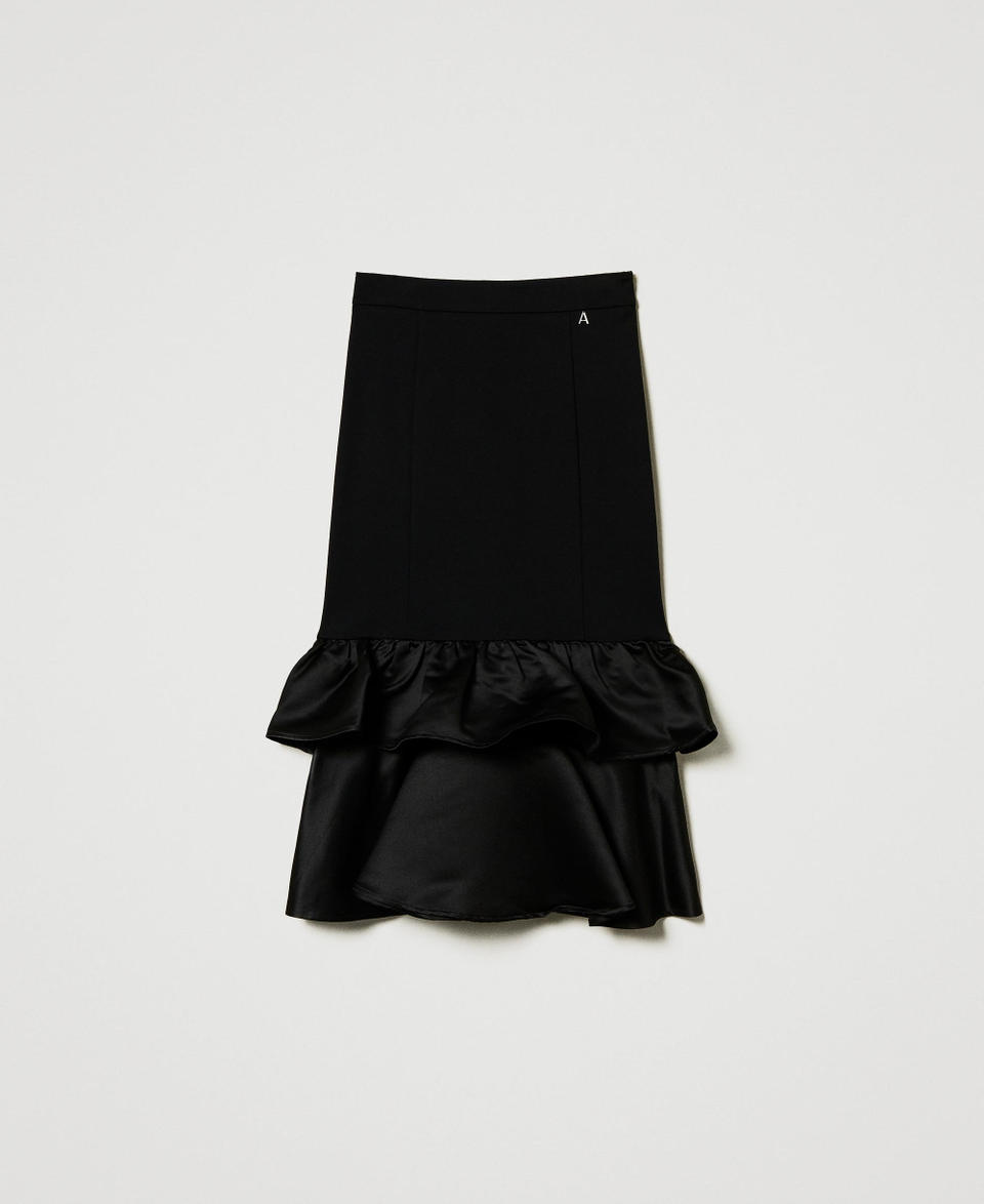 Twin Set Gonna longuette con balze in raso Fino al 55% di sconto