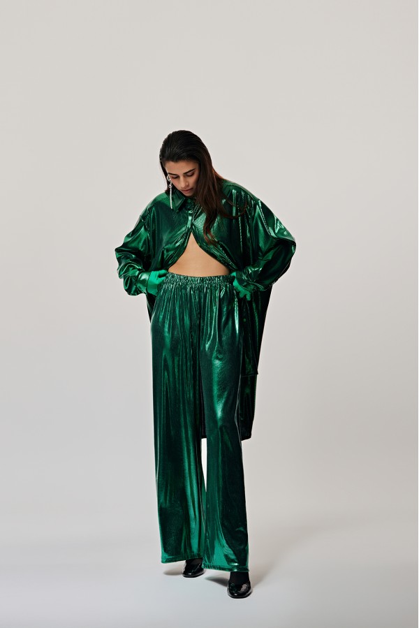 U R Ink SABÁN 254W4F2 CAMICIE e BLUSE VERDE Presa