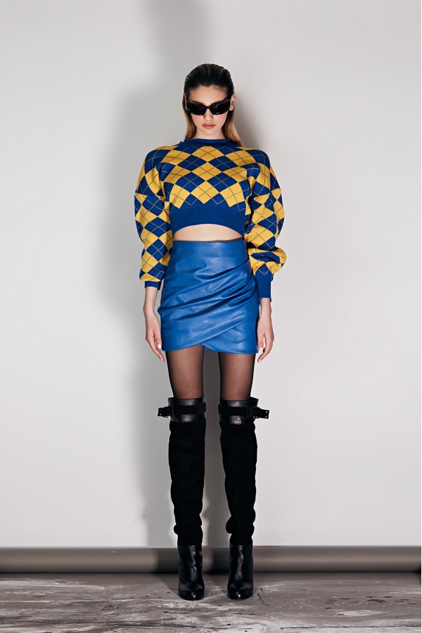 U R Ink PELOTAS 134W3J1 MAGLIERIA BLU-GIALLO Moda