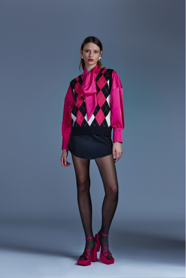 U R Ink MEXICALI484W22A TOP e BODY NERO/MAGENTA Comprare a buon mercato