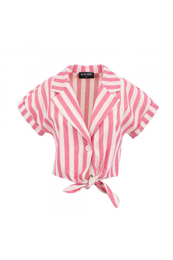 U R Ink VERACRUZ124S3M7 TOP e BODY BIANCO-ROSA Ritorno libero