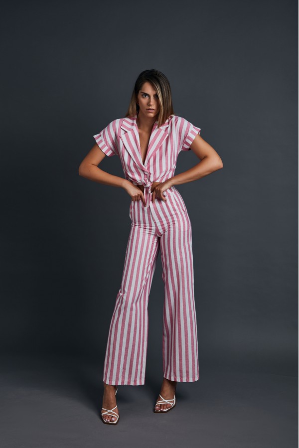 U R Ink VERACRUZ124S3M7 TOP e BODY BIANCO-ROSA Ritorno libero