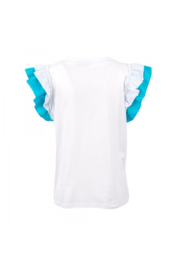 U R Ink SUECA004S30G T-SHIRT BIANCO-AZZURRO Officina