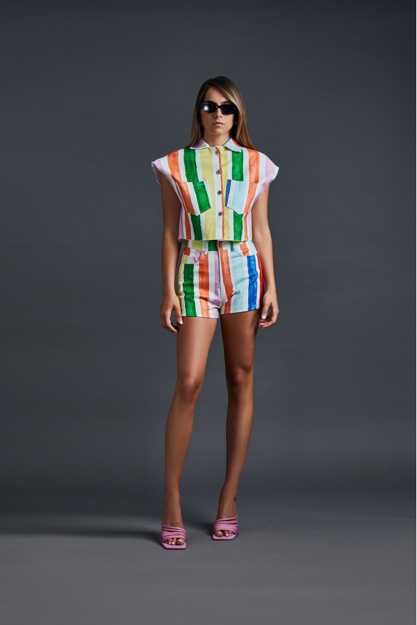 U R Ink LUGO124S3C2 TOP e BODY MULTICOLORE In Saldo