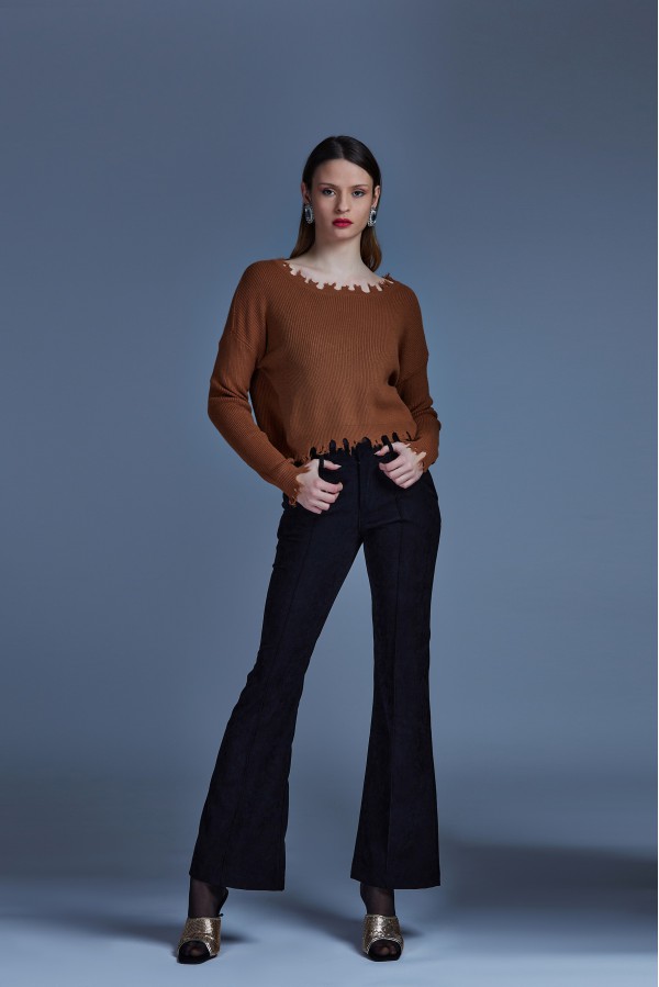 U R Ink SINTRA244W2D6 PANTALONI NERO Black Friday