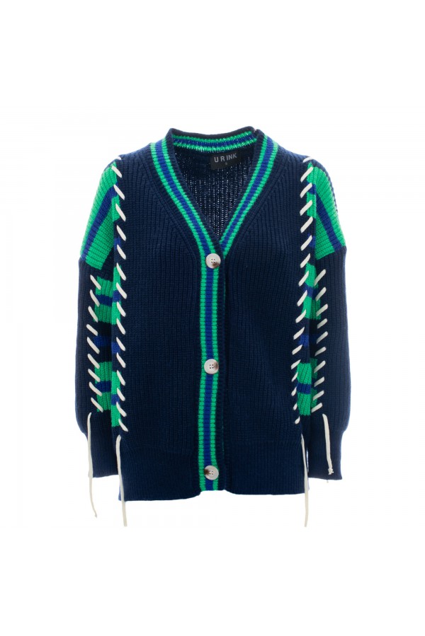 U R Ink SANTIAGO064W25A MAGLIERIA BLU/VERDE Vendita calda