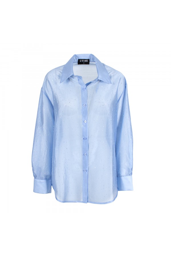 U R Ink PISCO 254S4G0 CAMICIE e BLUSE CELESTE Fino al 50% di sconto