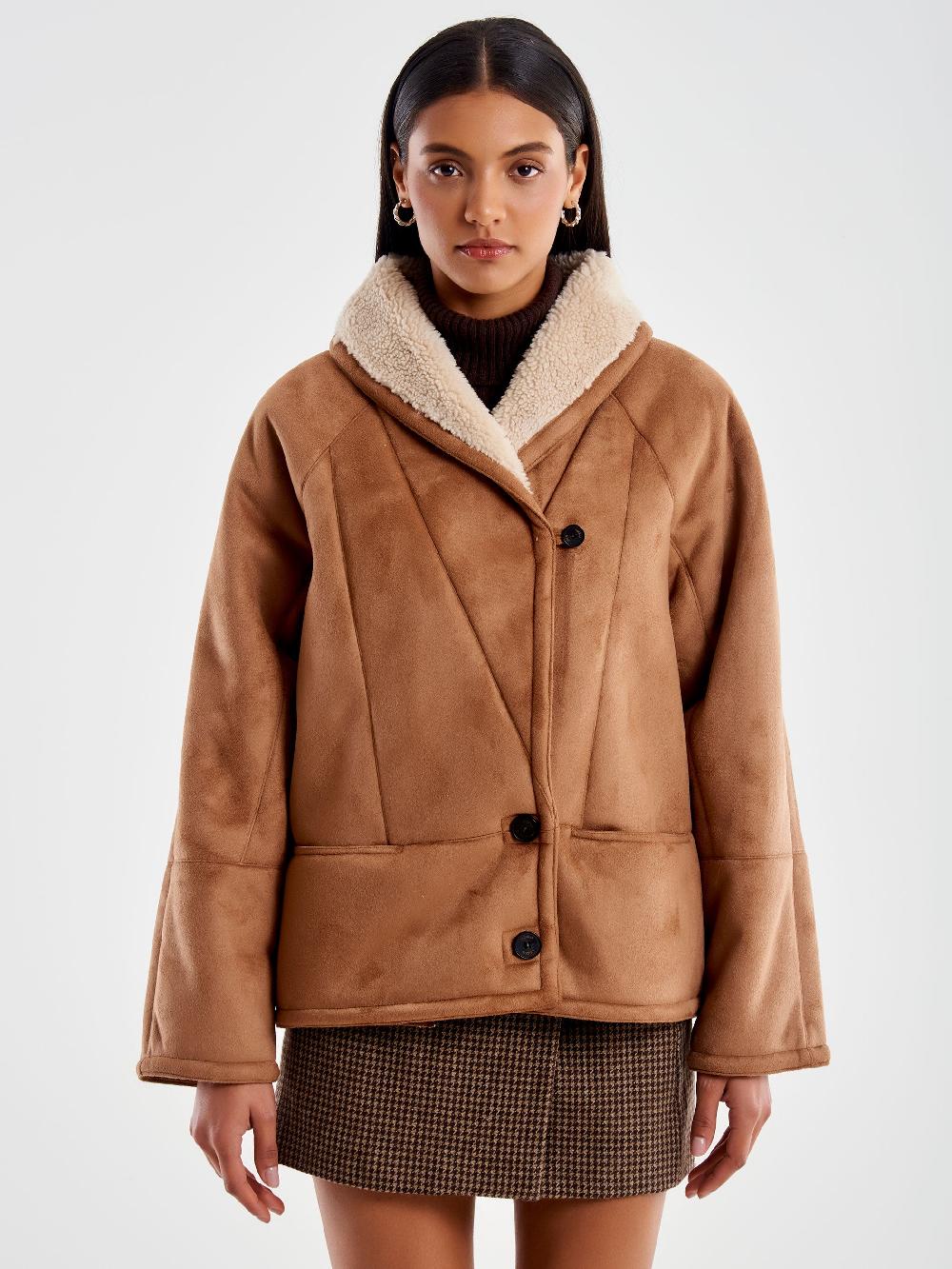 Vicolo Giubbotto Effetto Scamosciato Vintage – Vicolo Online Outlet