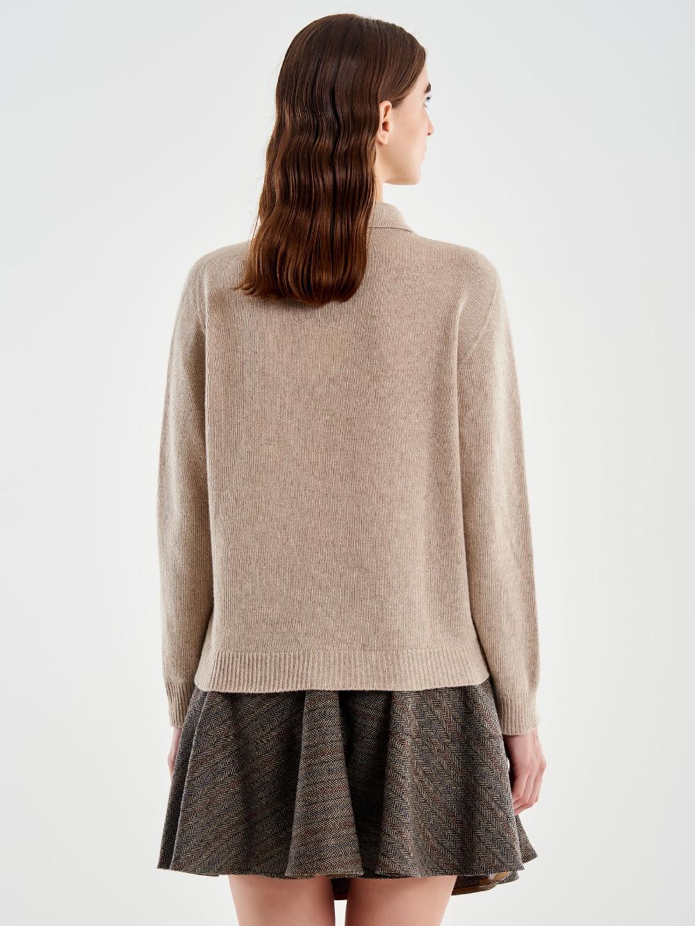 Vicolo Cardigan Con Colletto e Bottoni Marrone Offerta temporanea