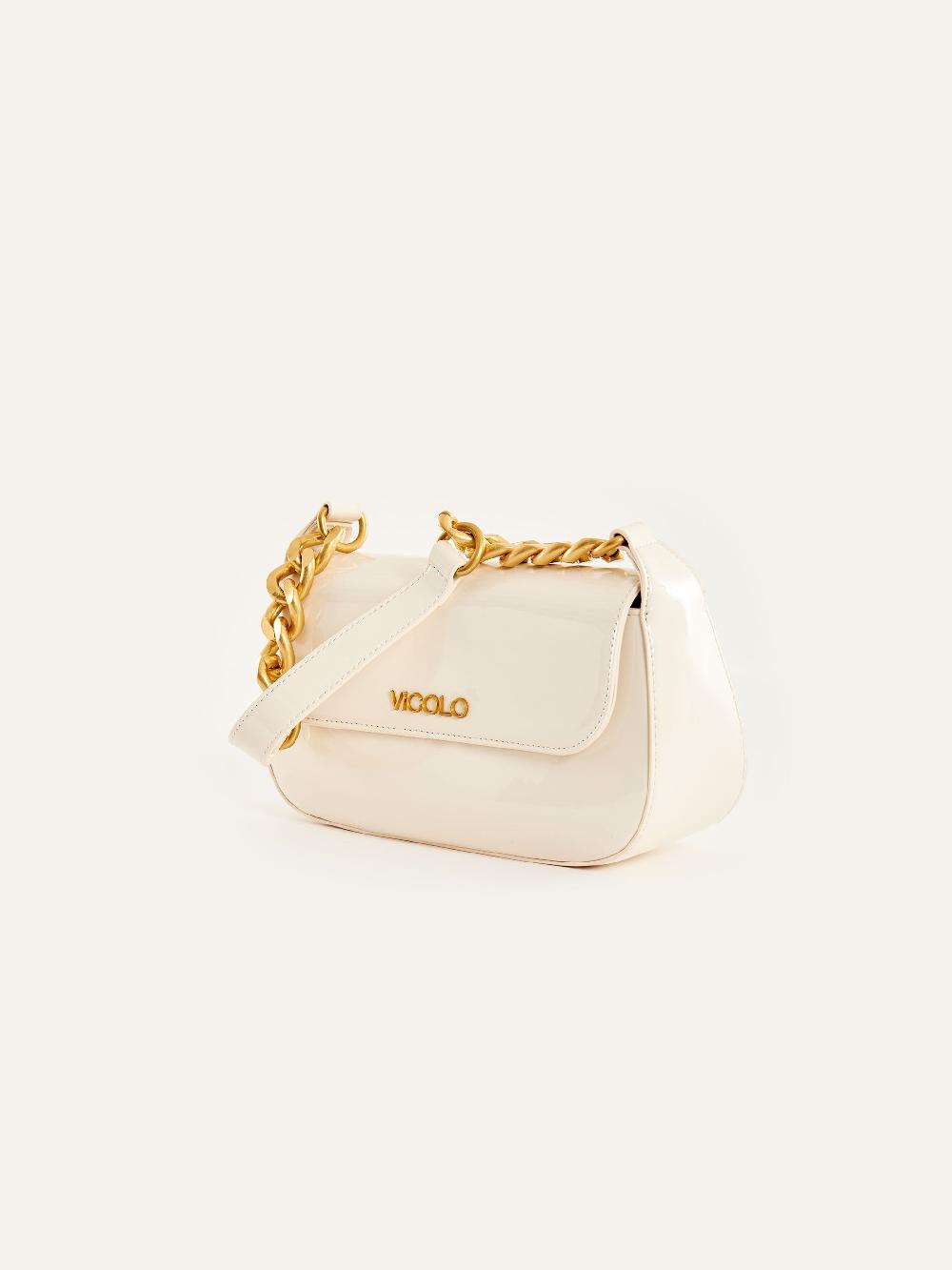 Vicolo Borsa Glossy Piccadilly Bianco Super Saving Price