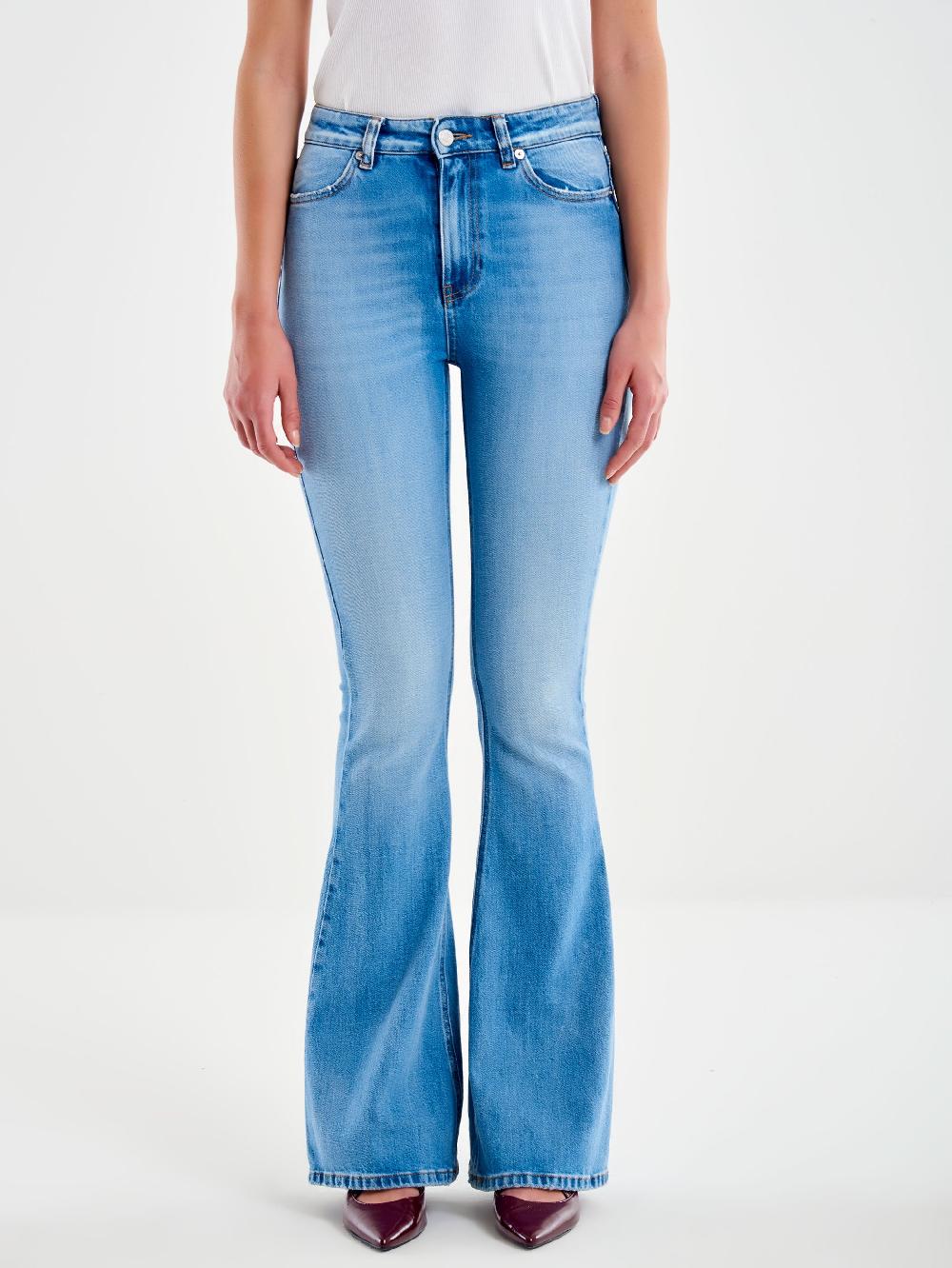 Vicolo Jeans Gisele Flare Blu Medio Blu Fino al 65% di sconto