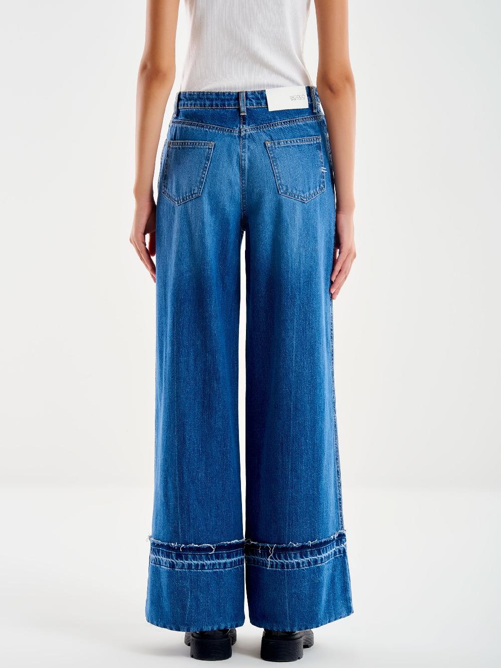 Vicolo Jeans Icon Lexie con Fondo Ricucito Blu 50% di sconto con spedizione gratuita