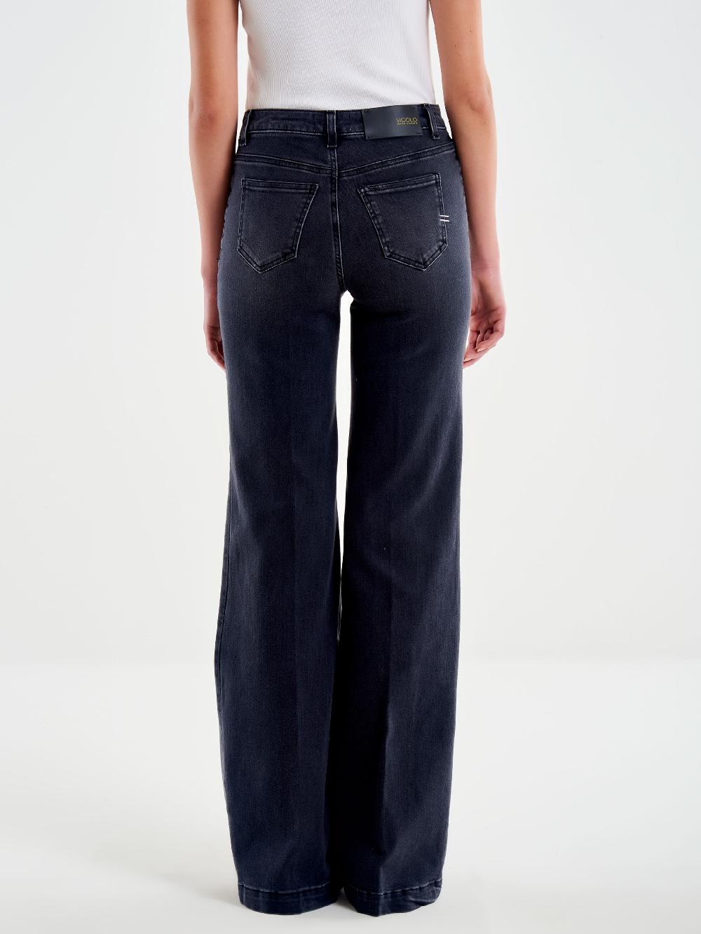 Vicolo Jeans Giudith con Bottoni Nero Nero Duty-free