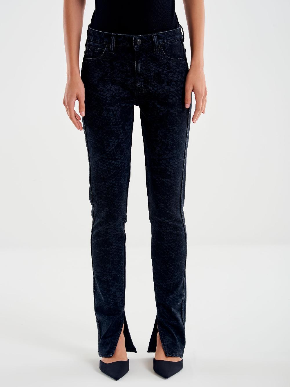 Vicolo Jeans Nilde Skinny Effetto Pitonato Nero In Linea